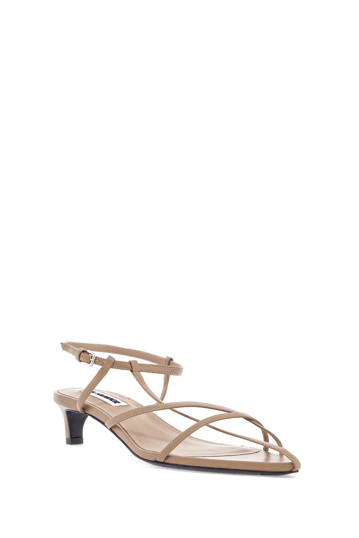 Jil Sander Cage Sandal Kitten Heel In Dark Sand (beige)