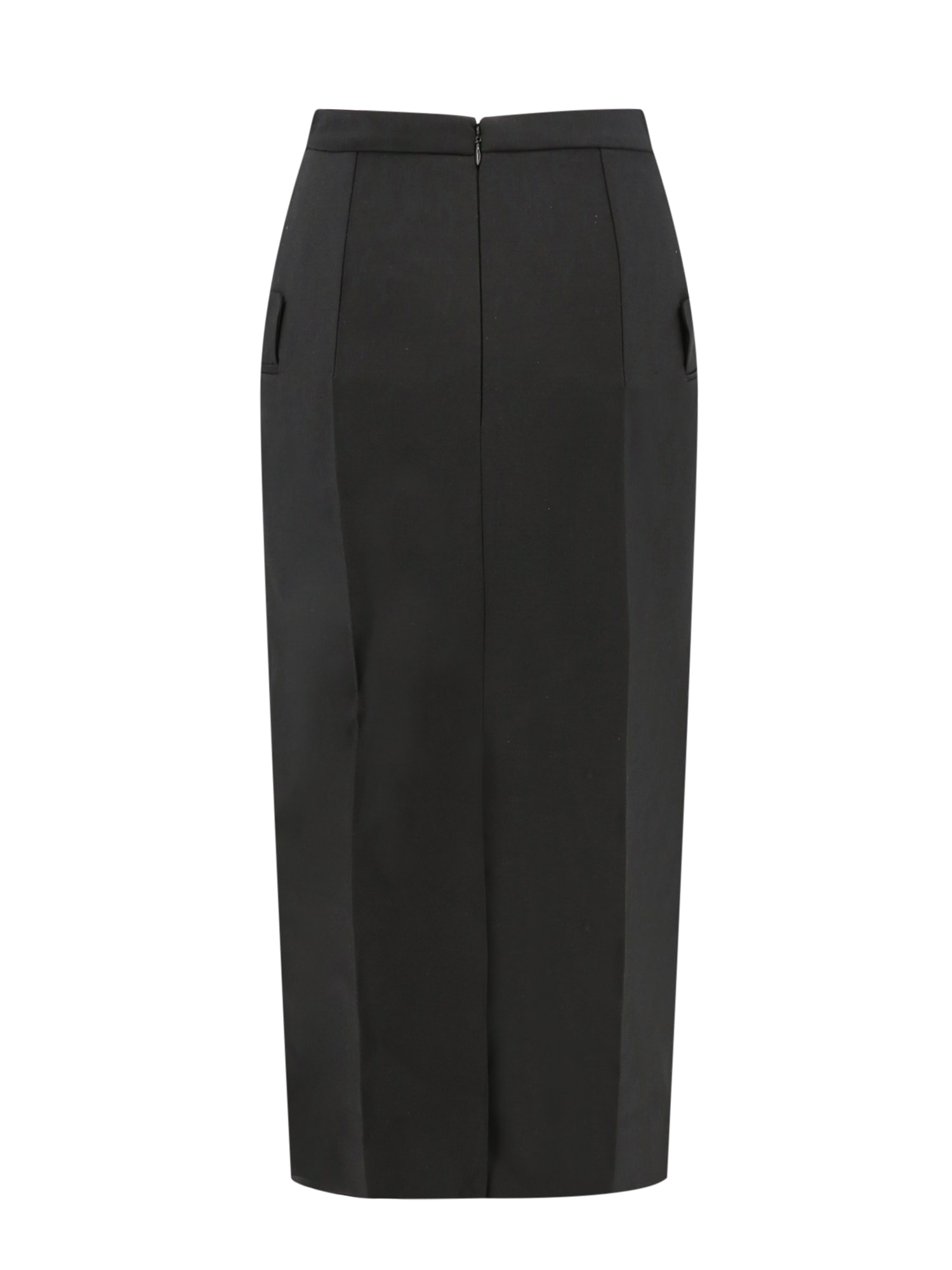 Shop Alexander Mcqueen Long Sartorial Skirt With Front Split In Black