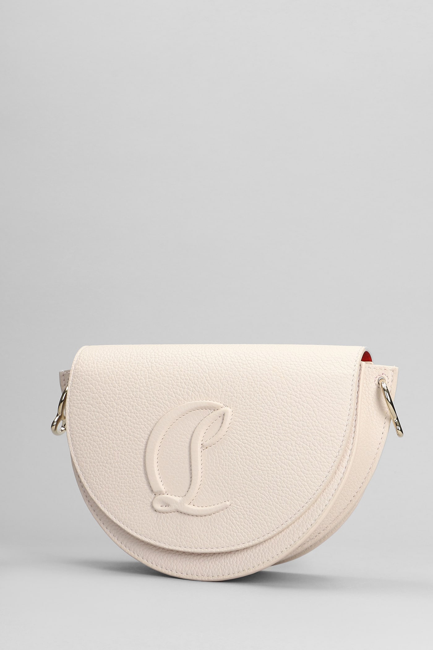 Shop Christian Louboutin By My Side Shoulder Bag In Rose-pink Leather