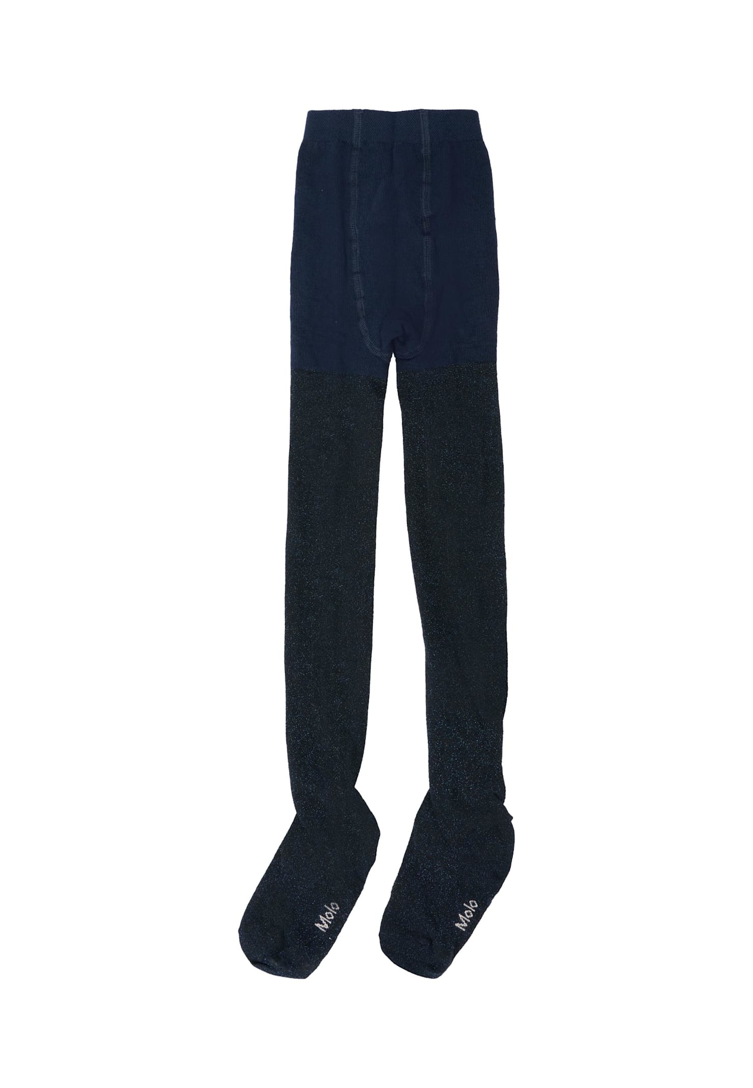 Molo Blue Tights For Girl With Lurex In Blue