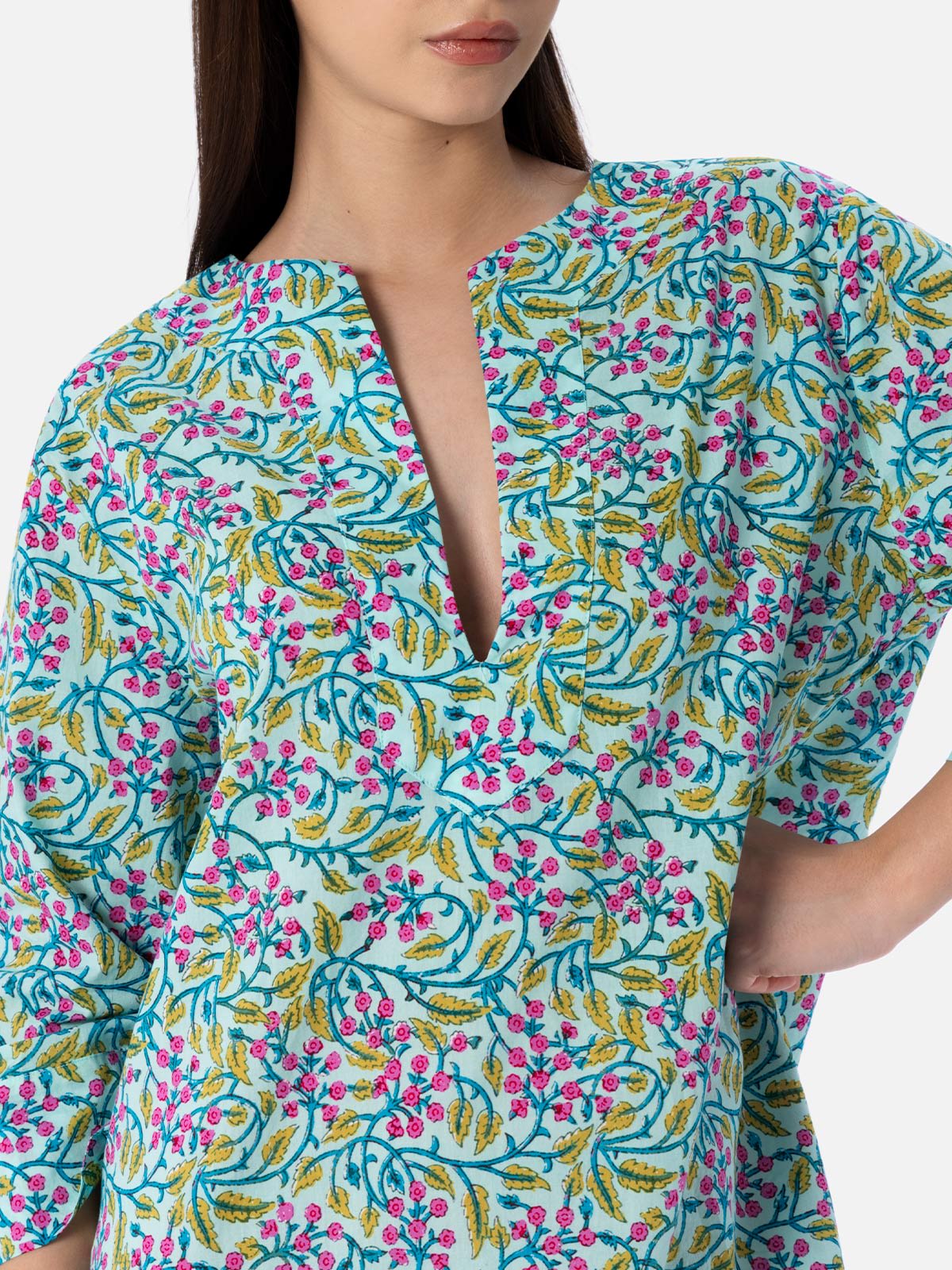 Mc2 Saint Barth Woman Cotton Tunic Dress Macha In Green