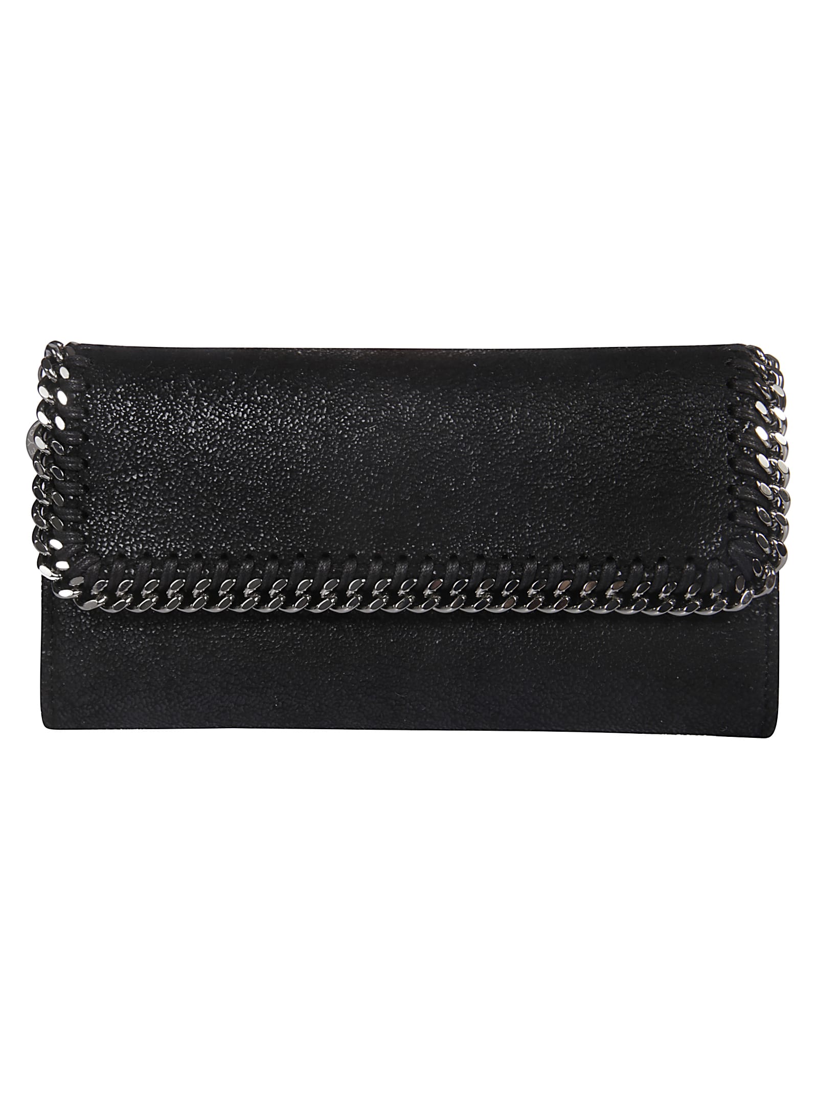 Shop Stella Mccartney Falabella Continental Wallet In Black