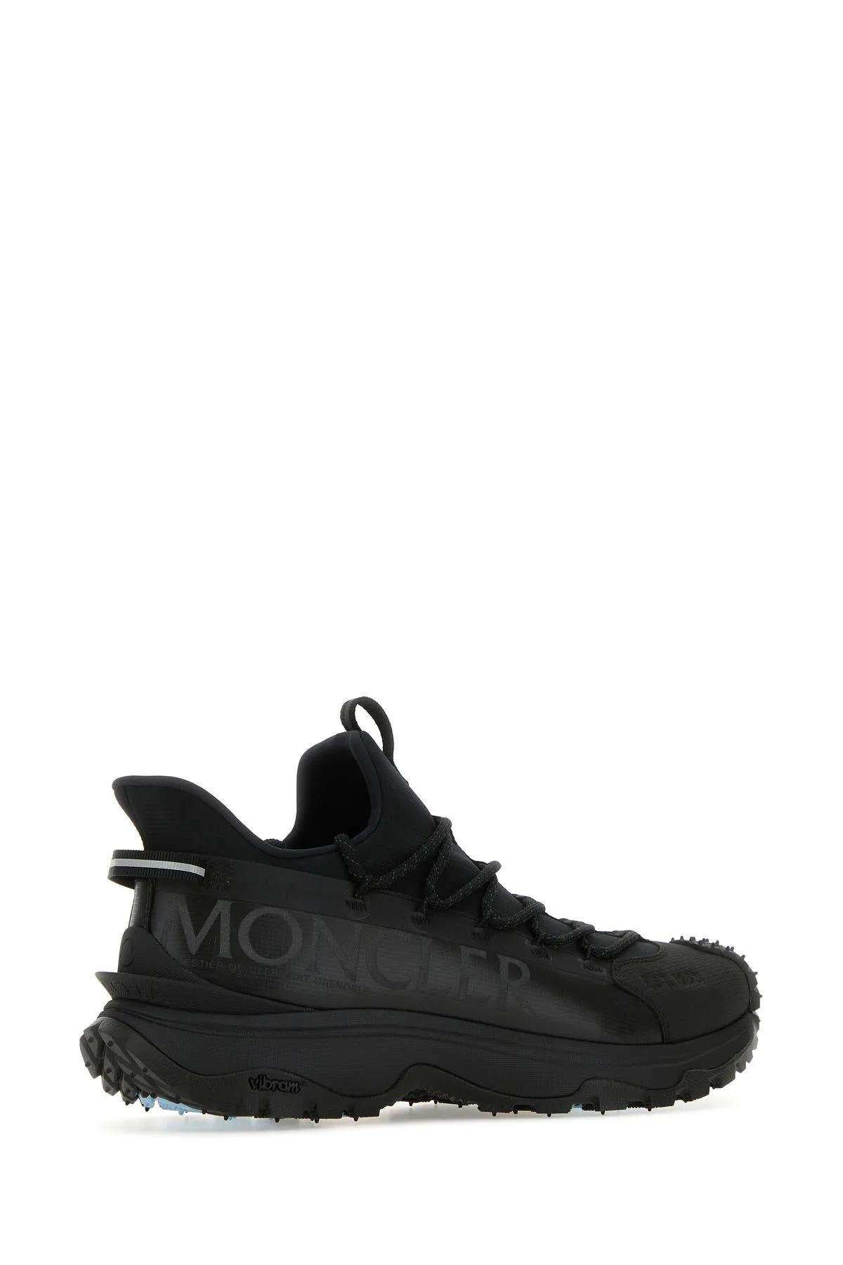 Shop Moncler Black Fabric And Rubber Trailgrip Lite2 Sneakers