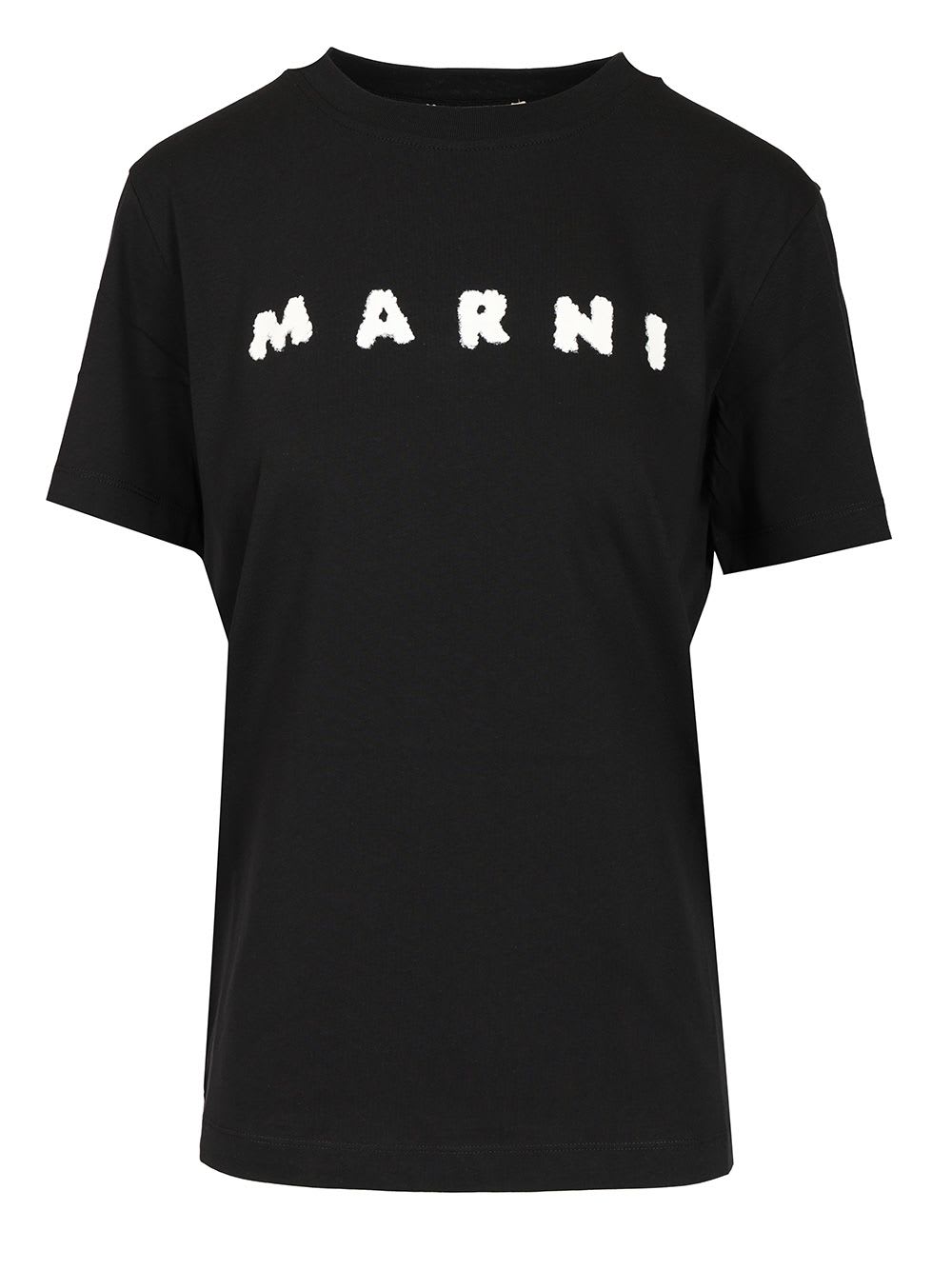 Marni Crew Neck Short Sleeves Top In Black