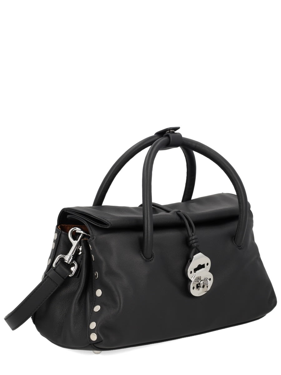 Zanellato Chic Shoulder Bag Featuring Studded Accents In Black