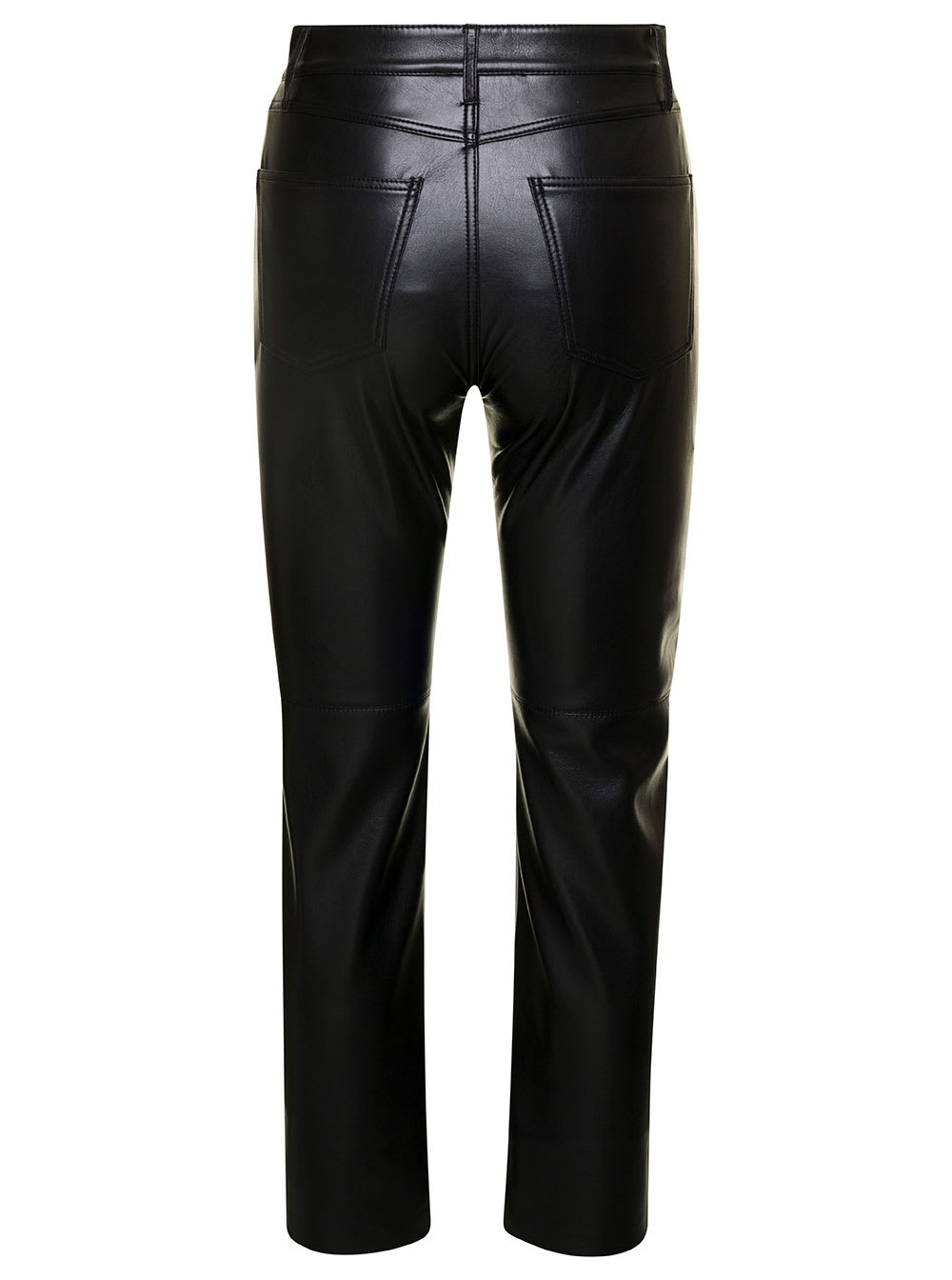 Nanushka Vinni Straight-Leg Alt-Leather Crop Pants