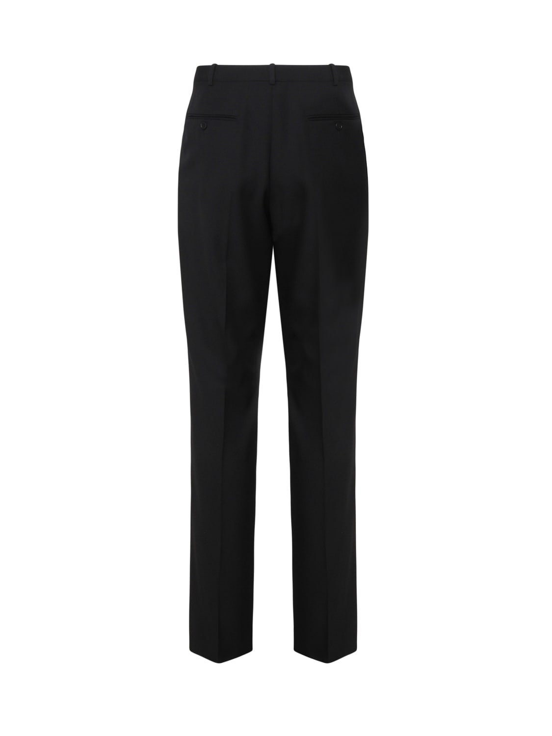 Shop Saint Laurent Wool Trousers In Black