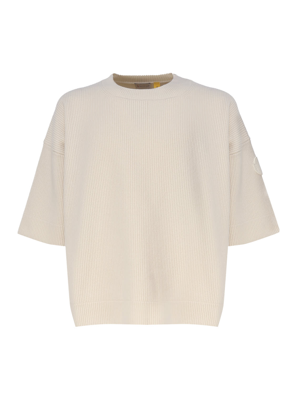 Shop Moncler Genius Wool Sweater In White