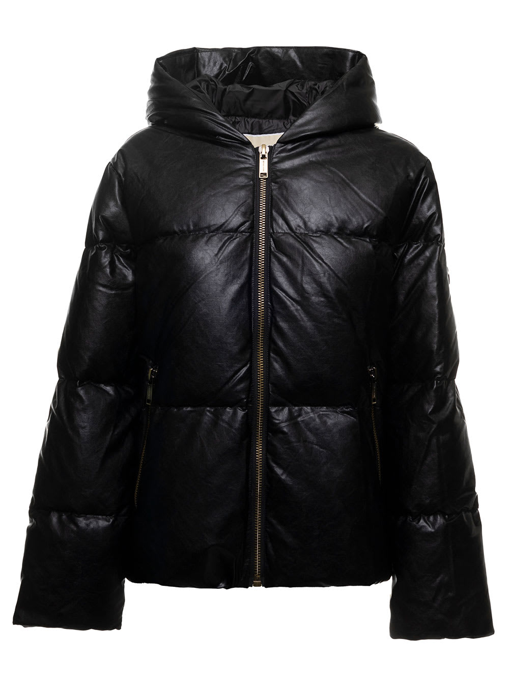 MICHAEL Michael Kors Leather Quilted Puffer Jacket