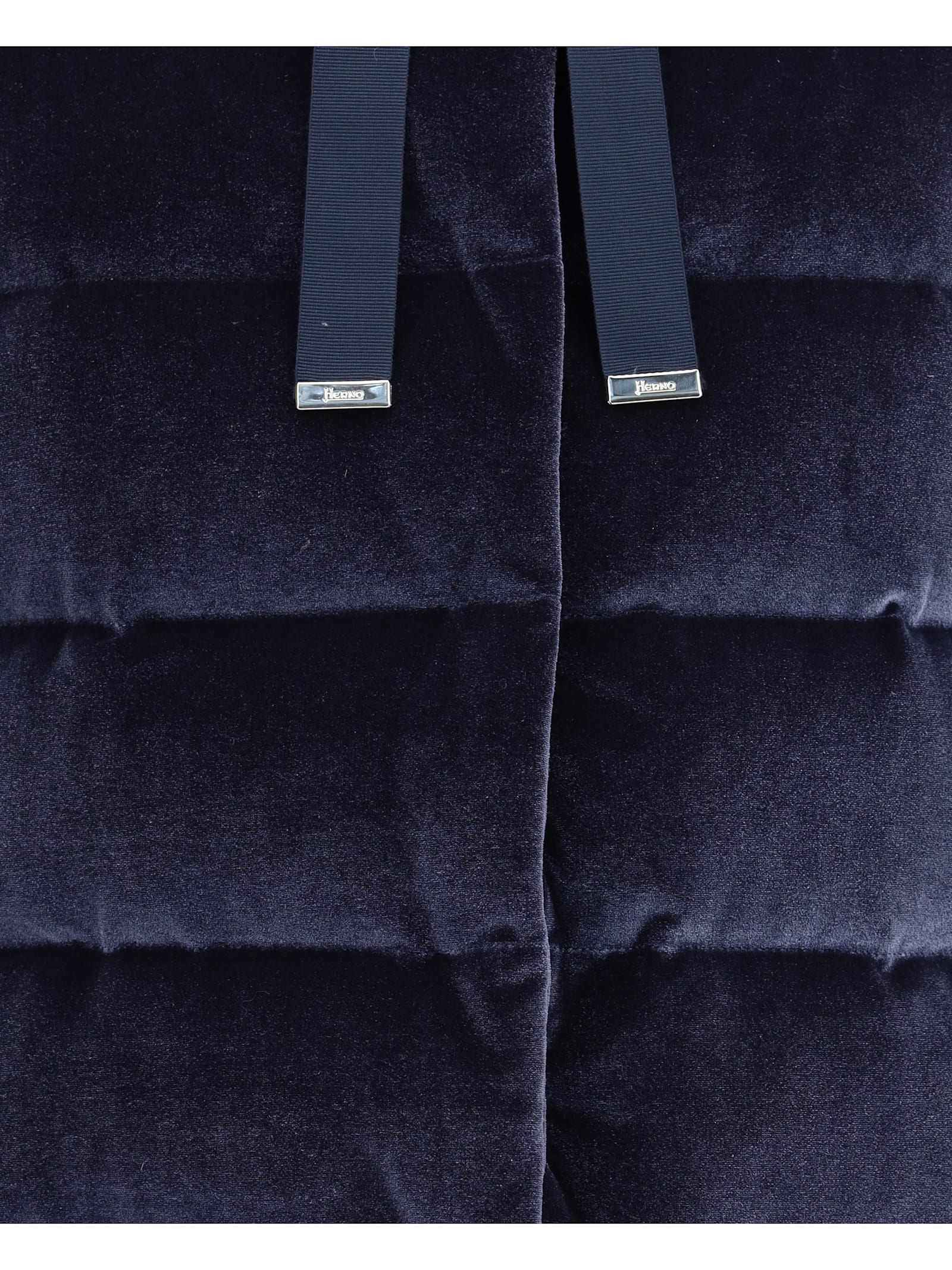 Herno Cotton Chenille-effect Down Jacket In Blue