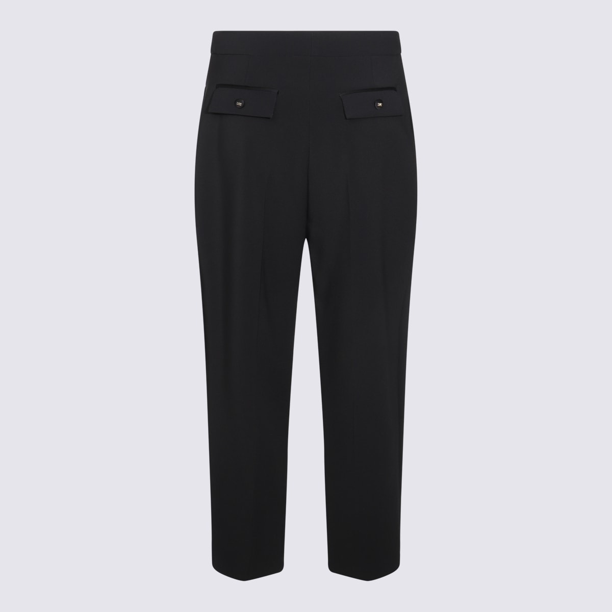 Elisabetta Franchi Flap Pockets High Waist Pleated Trousers In Black
