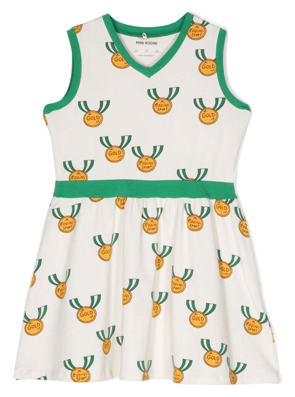 Mini Rodini Medals Cotton-blend Jersey Dress In Grey