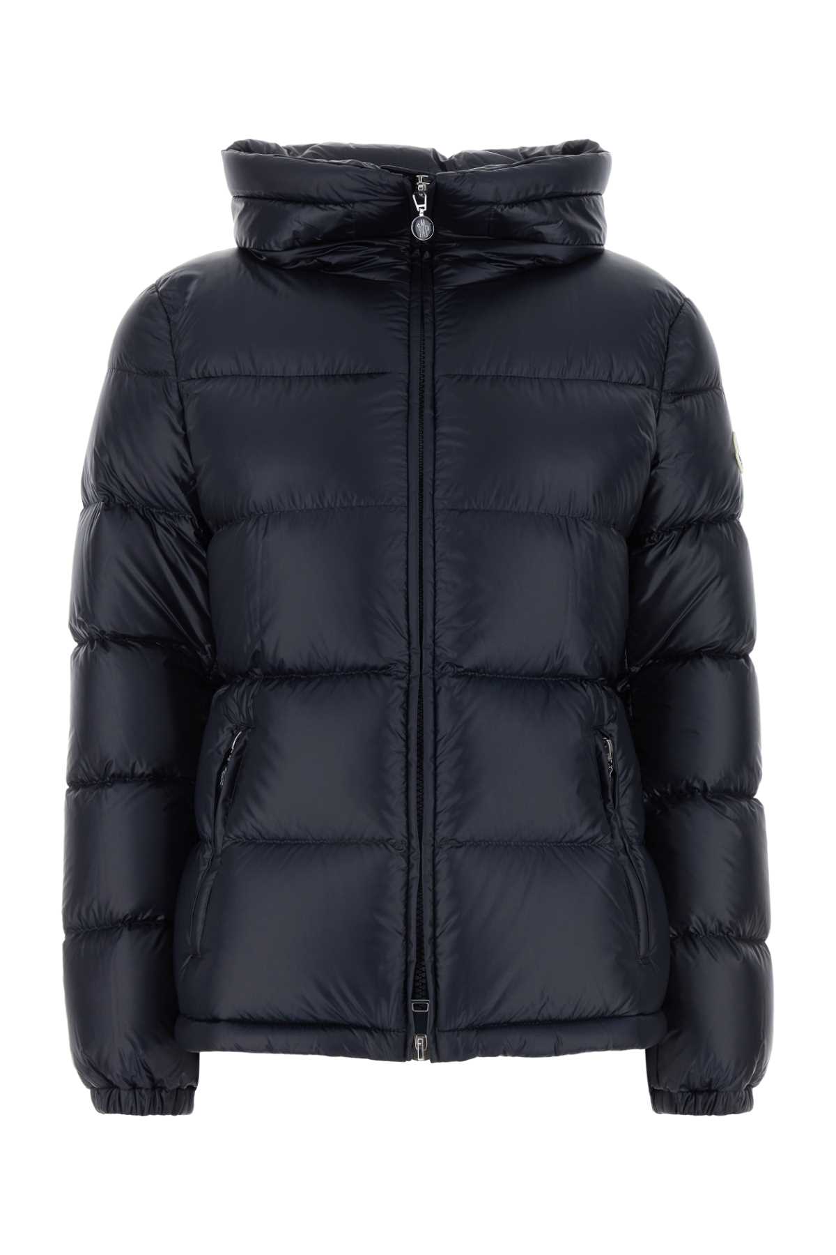 Shop Moncler Midnight Blue Nylon Douro Down Jacket