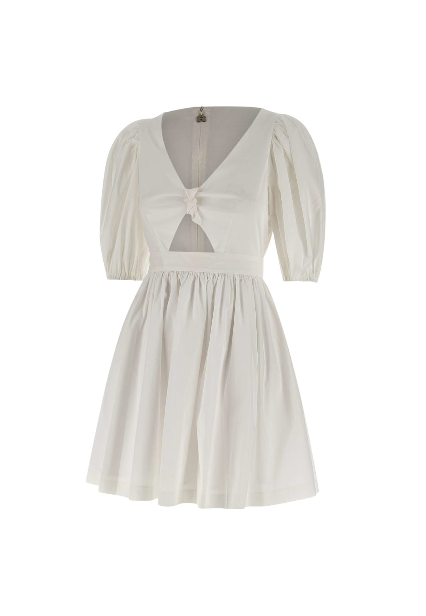 Shop Rotate Birger Christensen Puff Sleeve Mini Cotton Dress In White