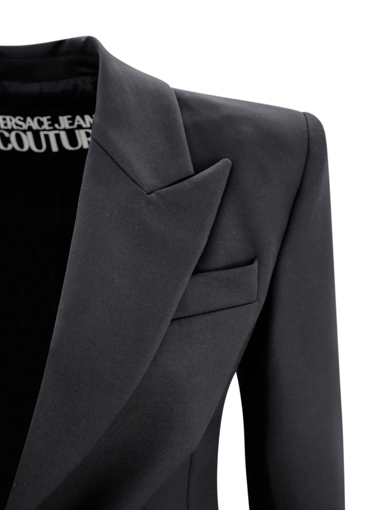 Shop Versace Jeans Couture Blazer With Baroque Buckle In Black