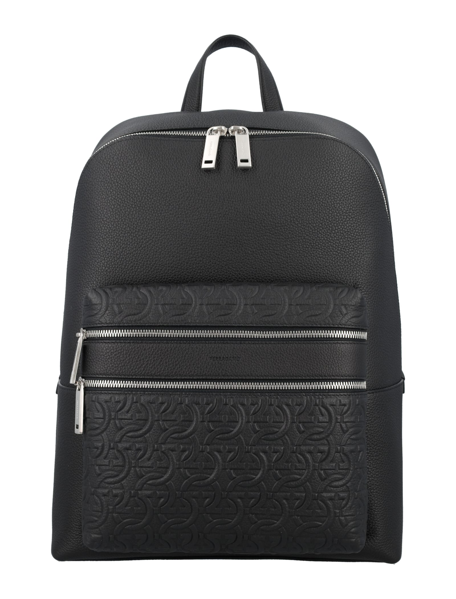 Shop Ferragamo Leather Backpack In Nero || Nero || X 241366