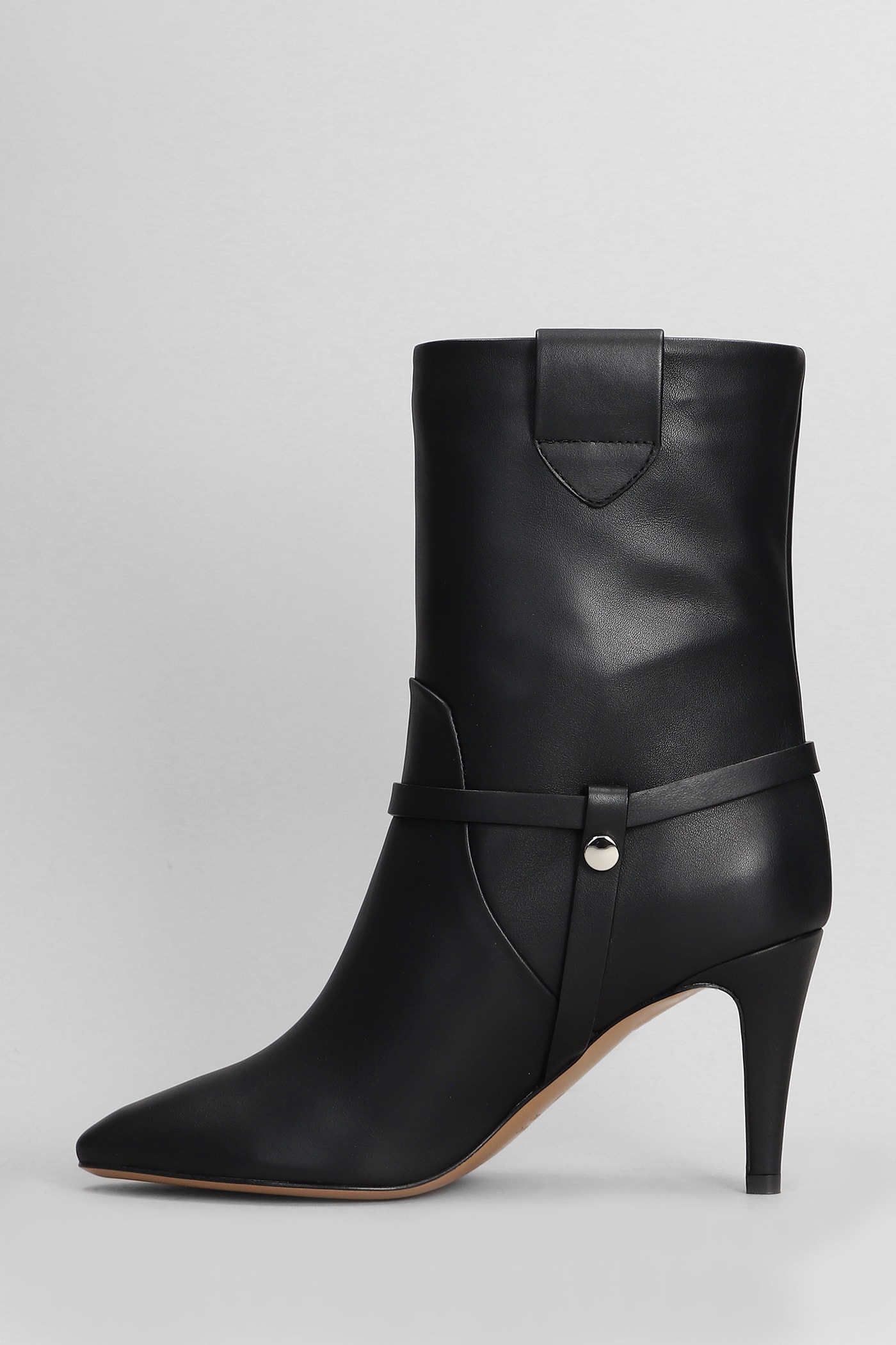 Shop The Seller High Heels Ankle Boots In Black Leather