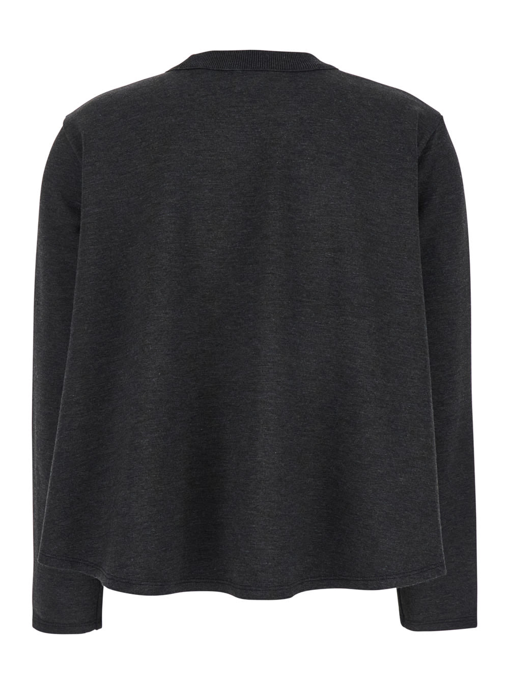 Shop Theory Grey Crop Sweater In Stretch Fabric Woman