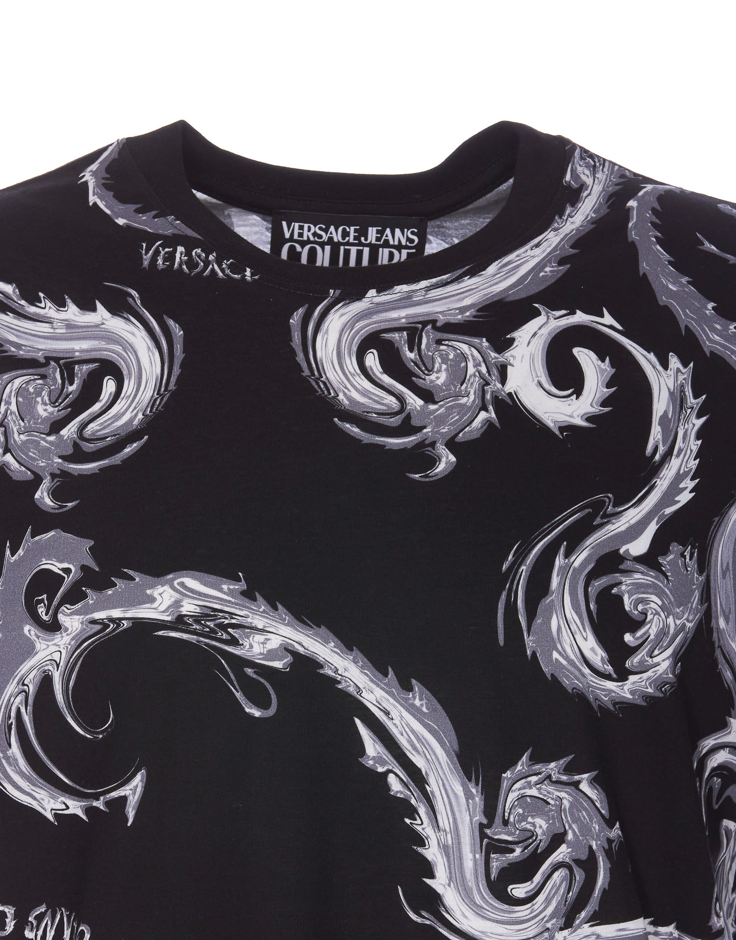 Shop Versace Jeans Couture Chromo Couture T-shirt In Black