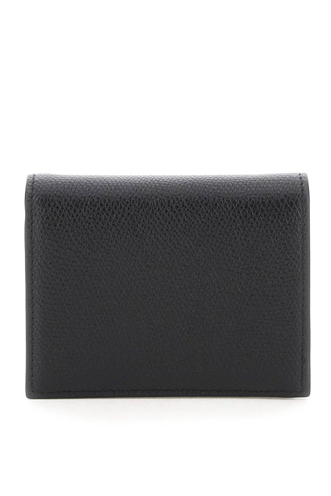 Valentino Vlogo Plaque Wallet In Black