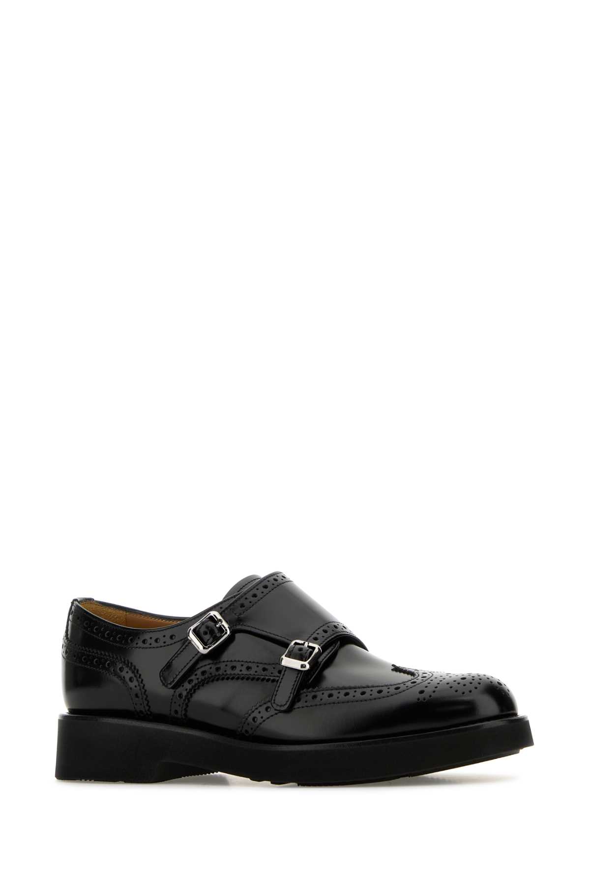 Shop Church's Black Leather Lana L Monk Strap Shoes