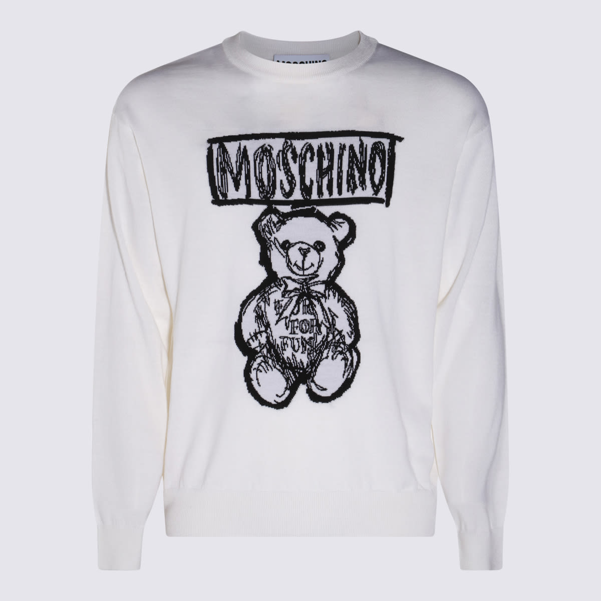 Shop Moschino White Wool Knitwear