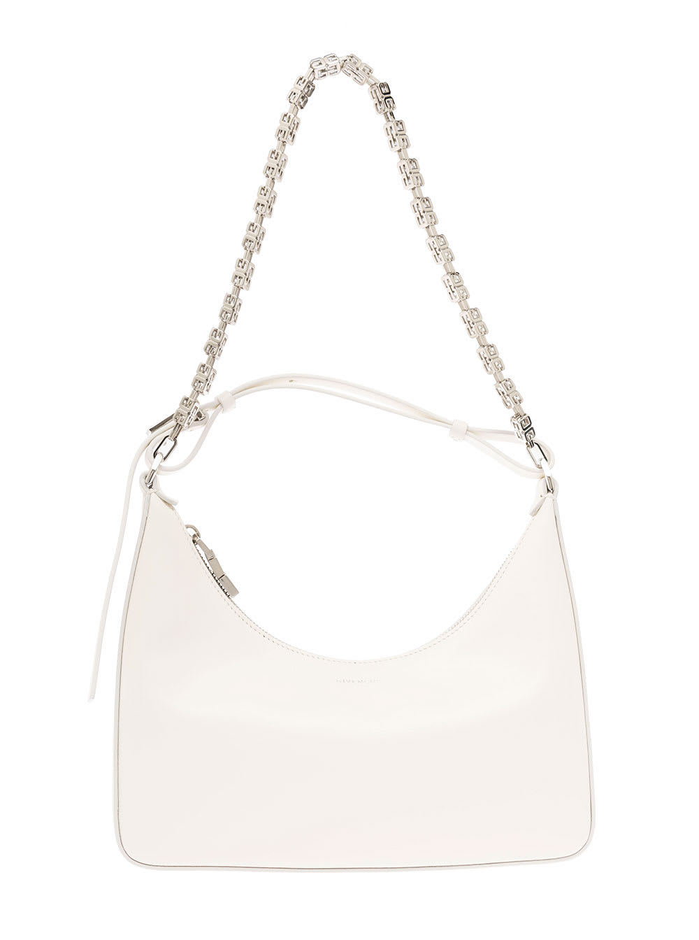Givenchy Moon Cut Out White Shoulder Bag With 4g Detail In Leather Woman