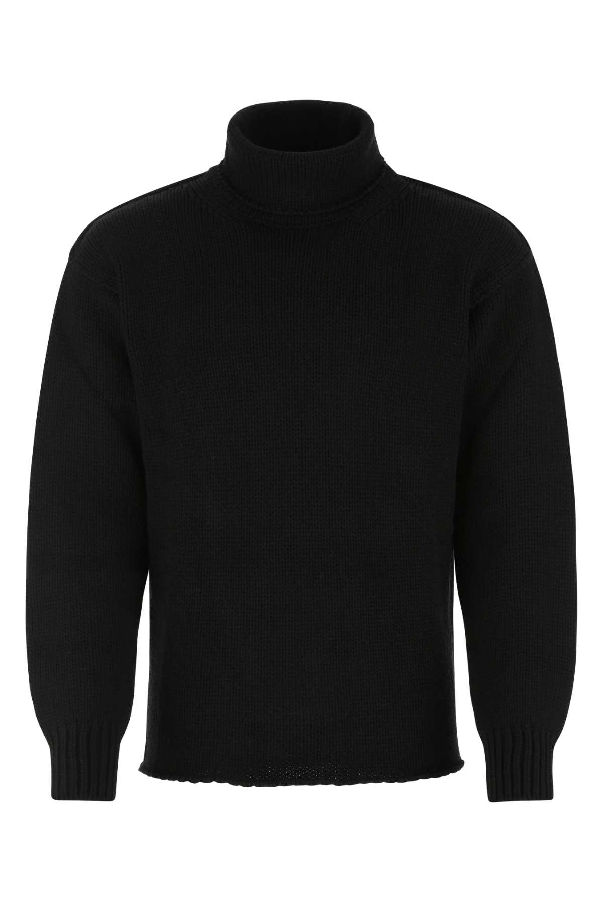 Shop Ten C Black Wool Blend Sweater In 999