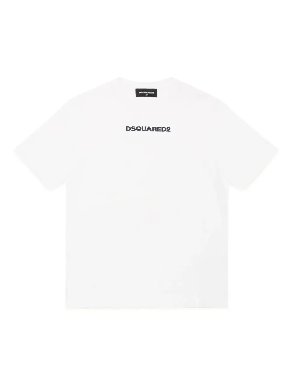 Dsquared2 Kids' White T-shirt With Black Logo