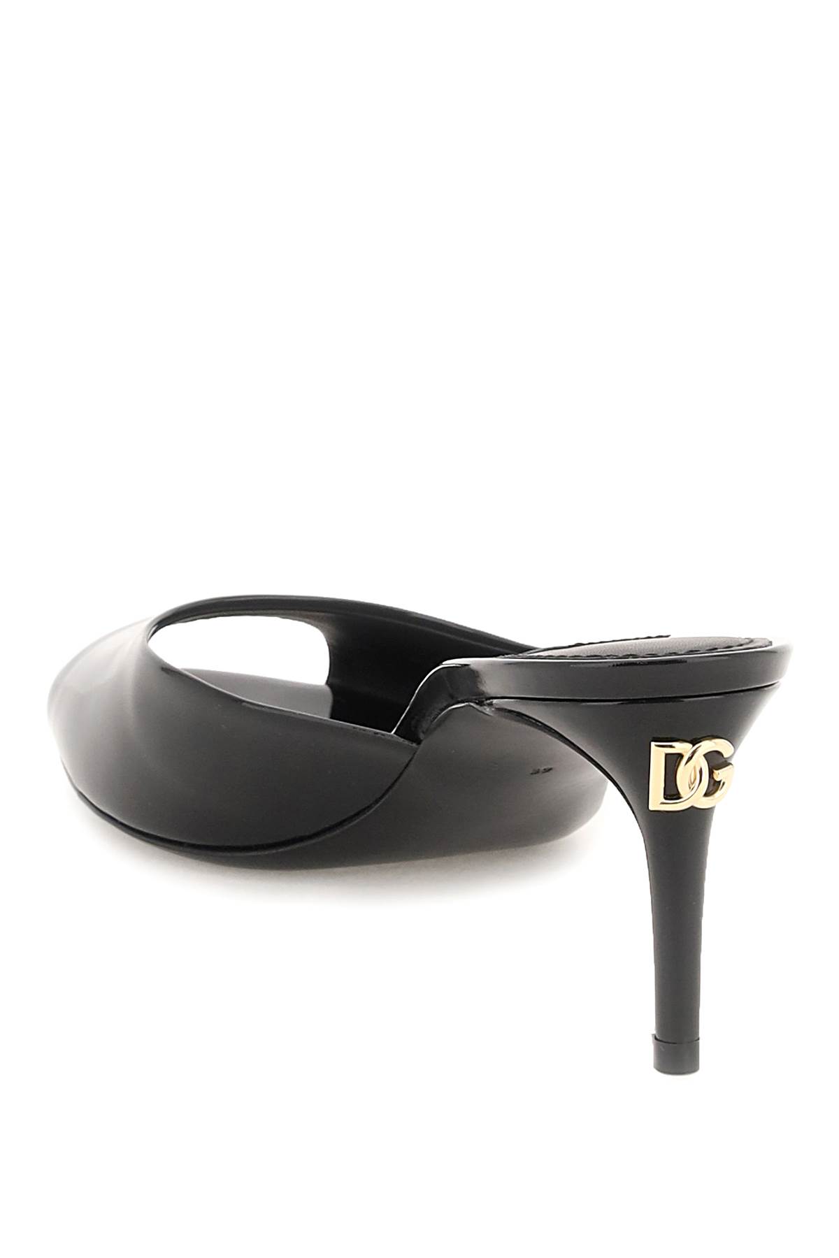 Shop Dolce & Gabbana Patent Leather Mules In Nero