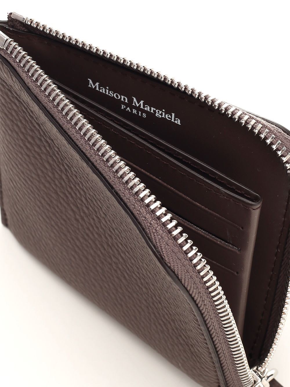 Shop Maison Margiela Zip Around Wallet In Brown