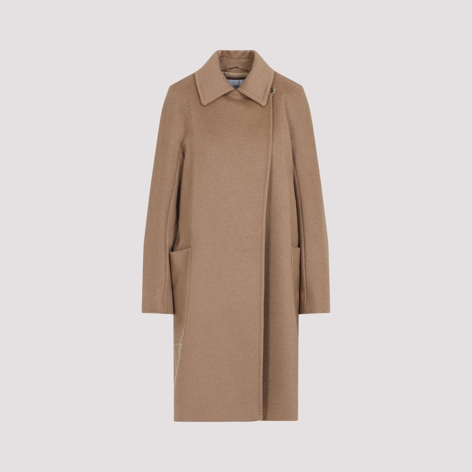 Max Mara Long Camel Hair And Viscose Coat In Cammello