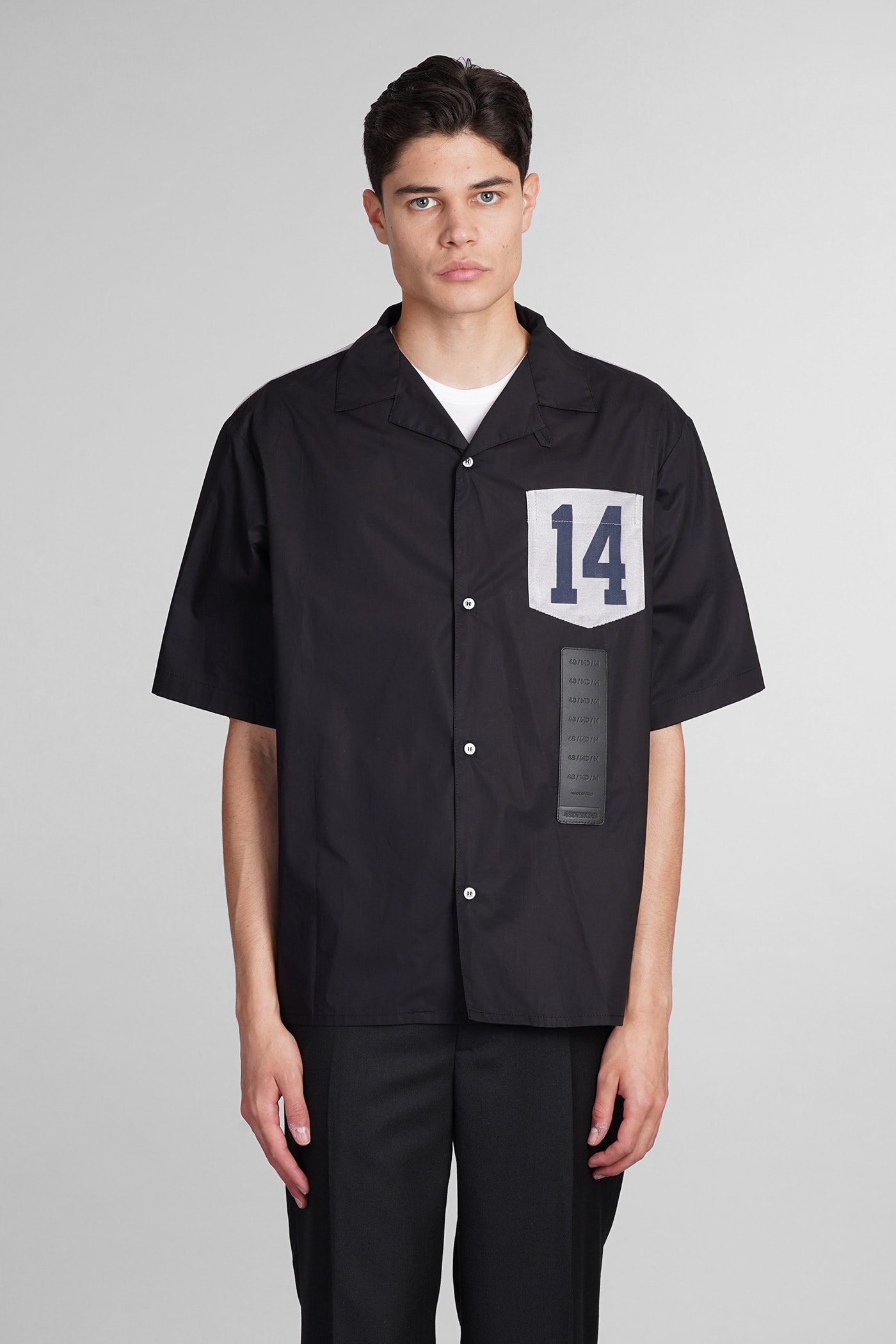 Shop 4sdesigns Shirt In Black Cotton