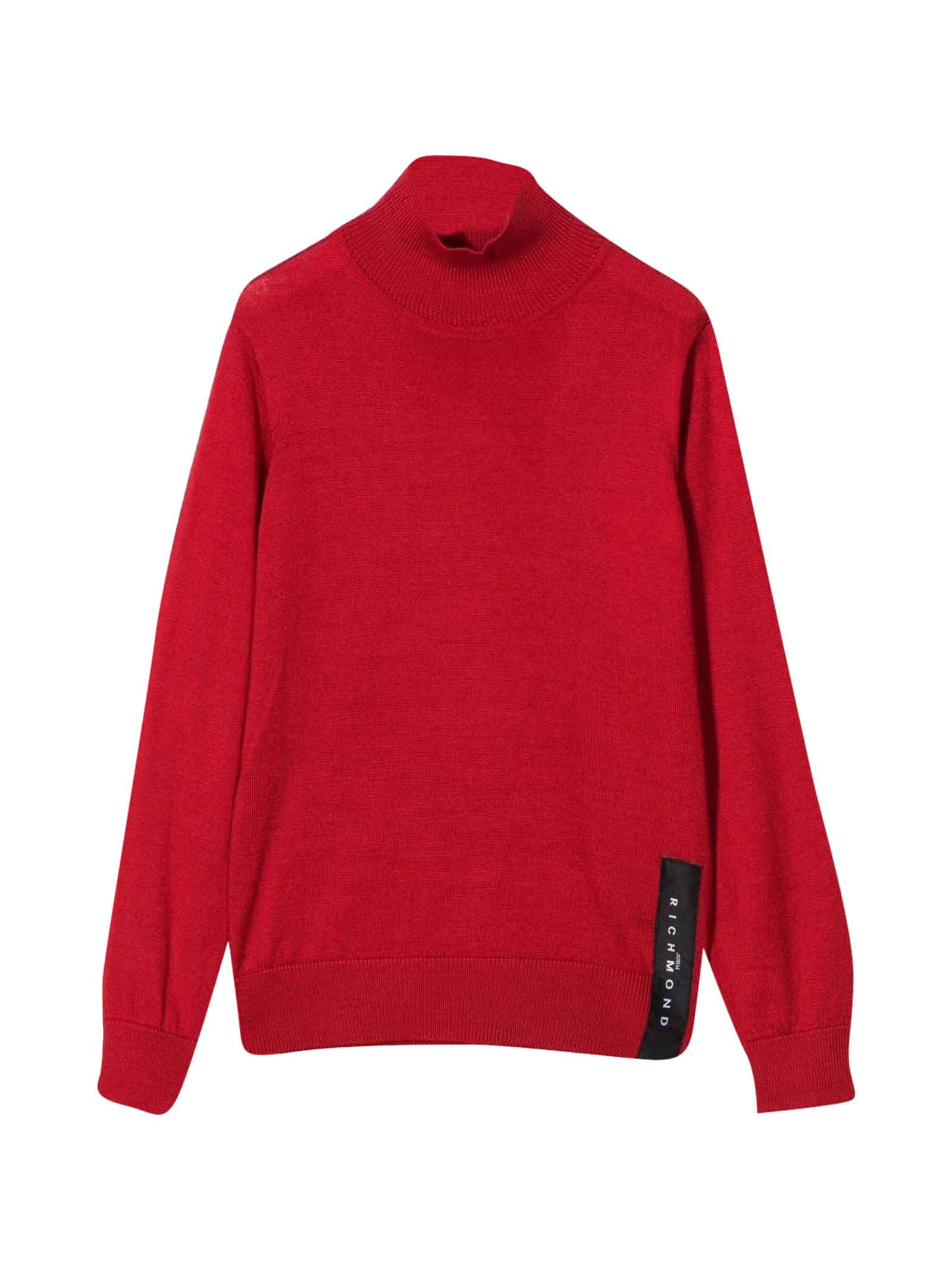 John Richmond Red High Neck Sweater