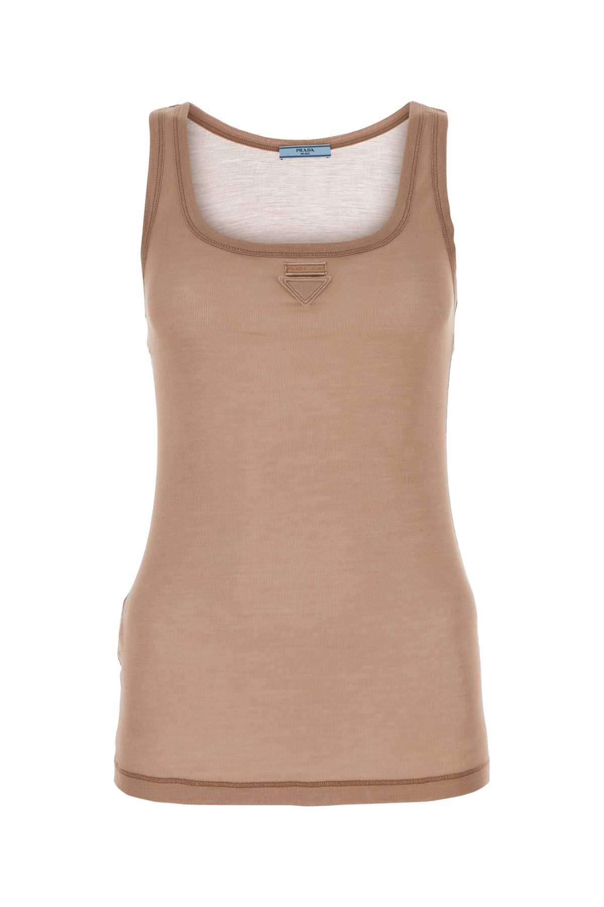 Shop Prada Powder Pink Silk Tank Top In Phard