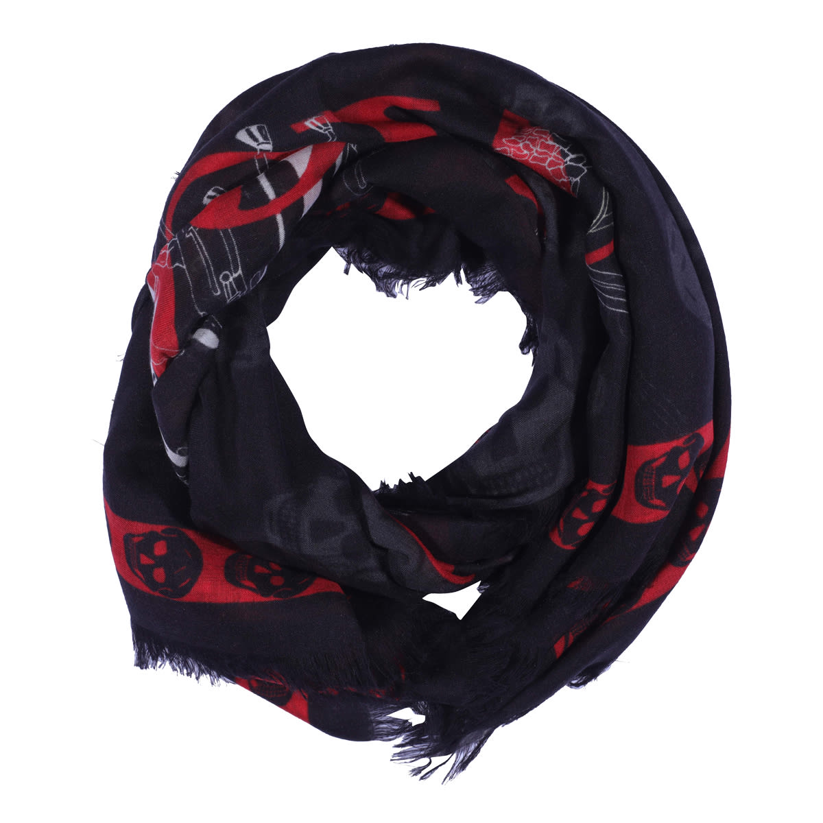 Shop Alexander Mcqueen Skull Band Scarf In Black