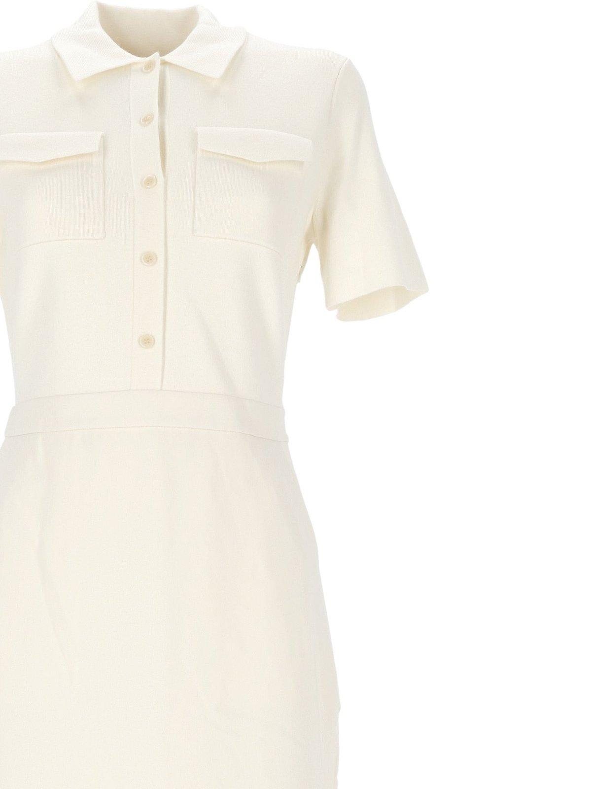 Shop Theory Admiral Crepe Military Midi Dress In White