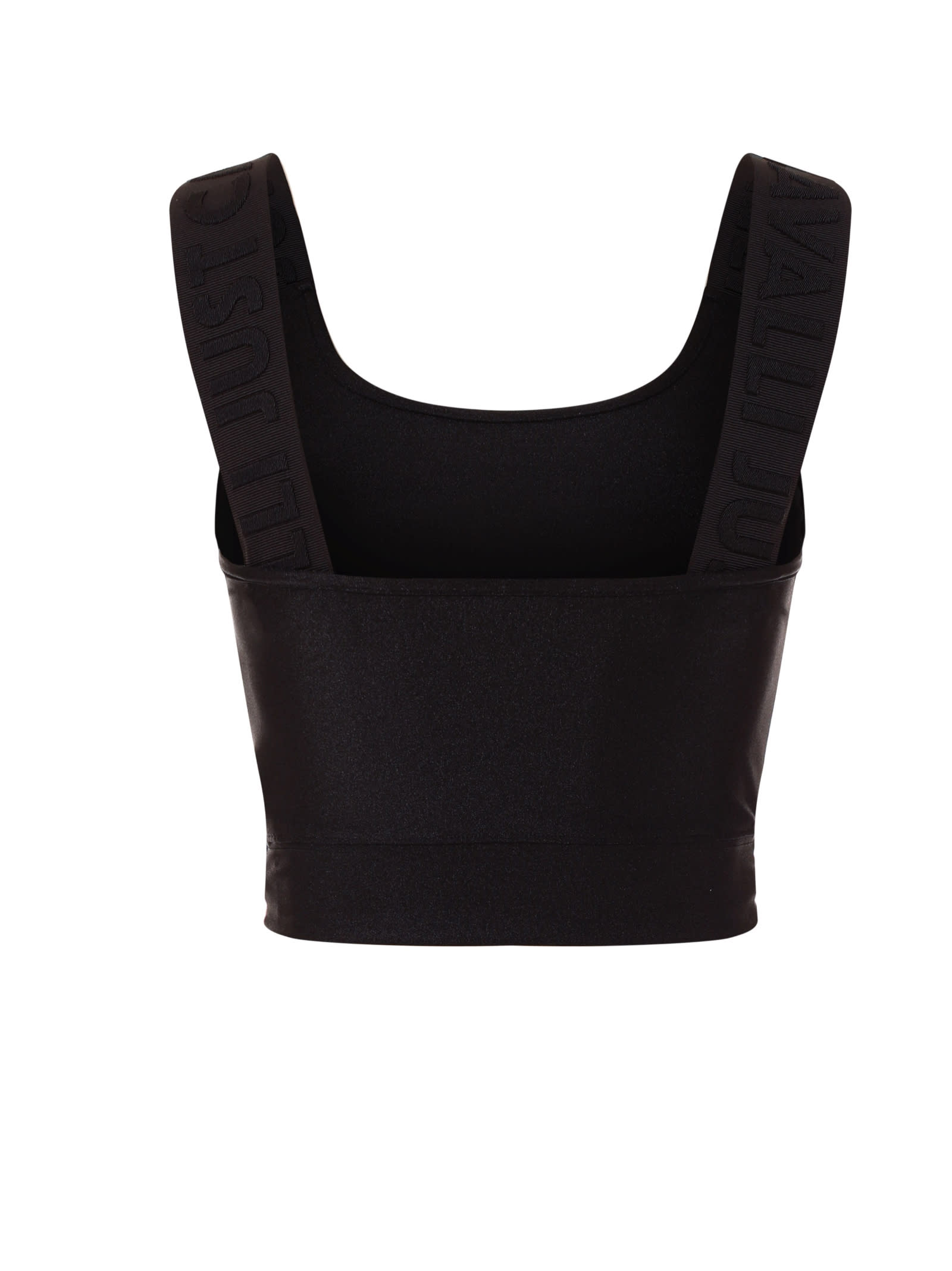 Just Cavalli Logo-strap Cropped Top In Black