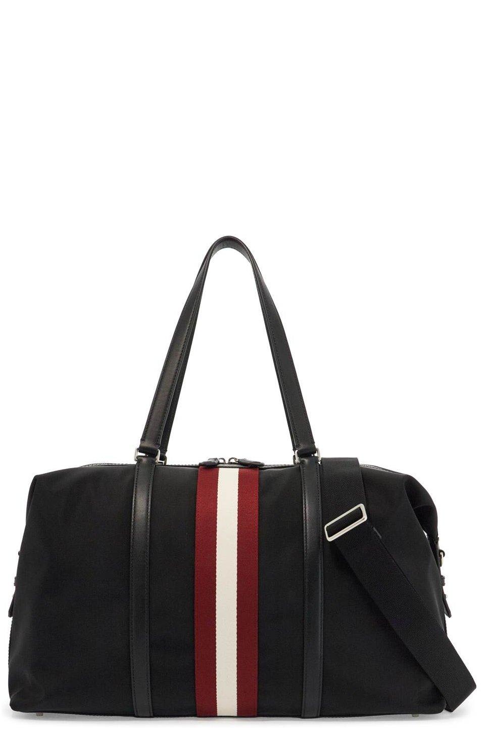 Logo Patch Striped Travel Bag