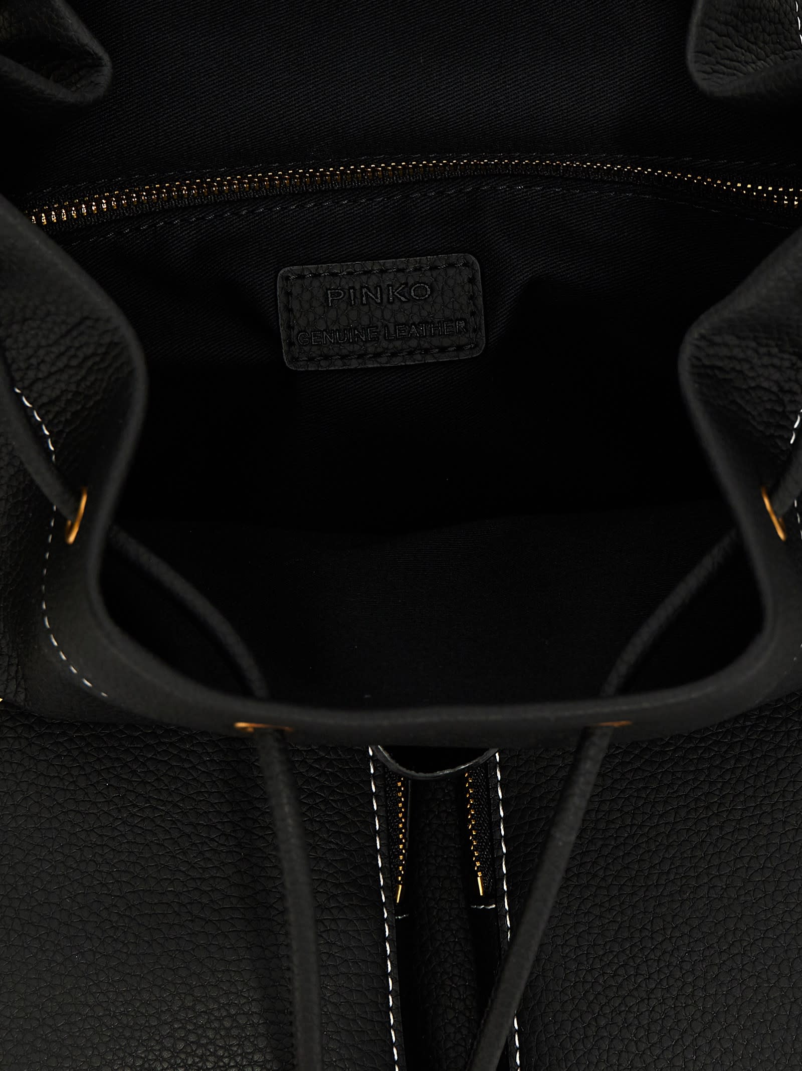 Pinko Leather Backpack In Black
