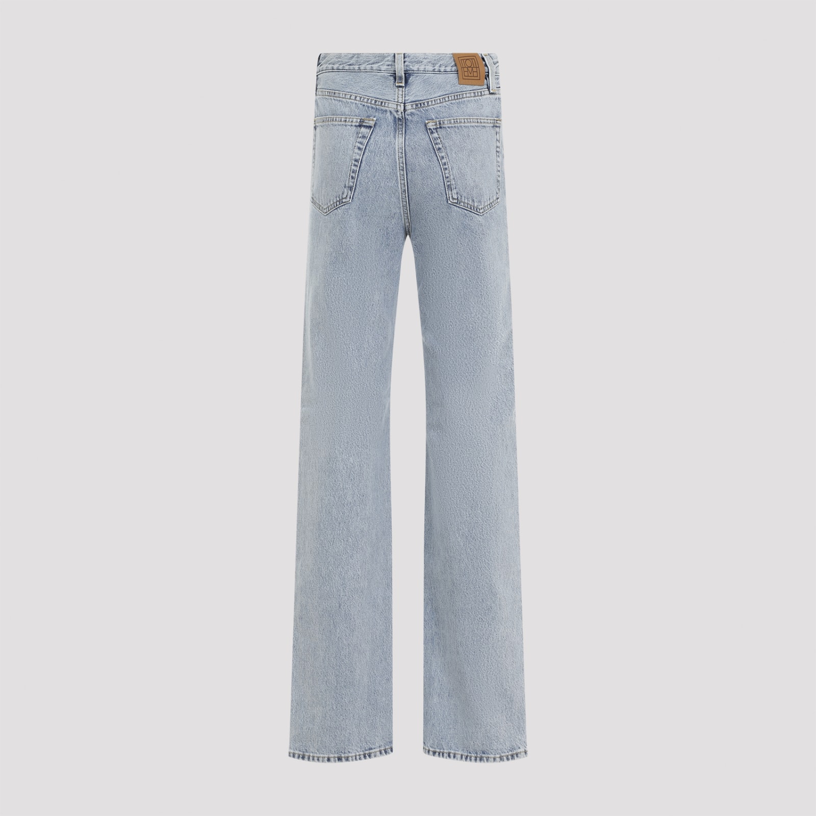 Shop Totême Classic Cut Jeans In Cool Blue