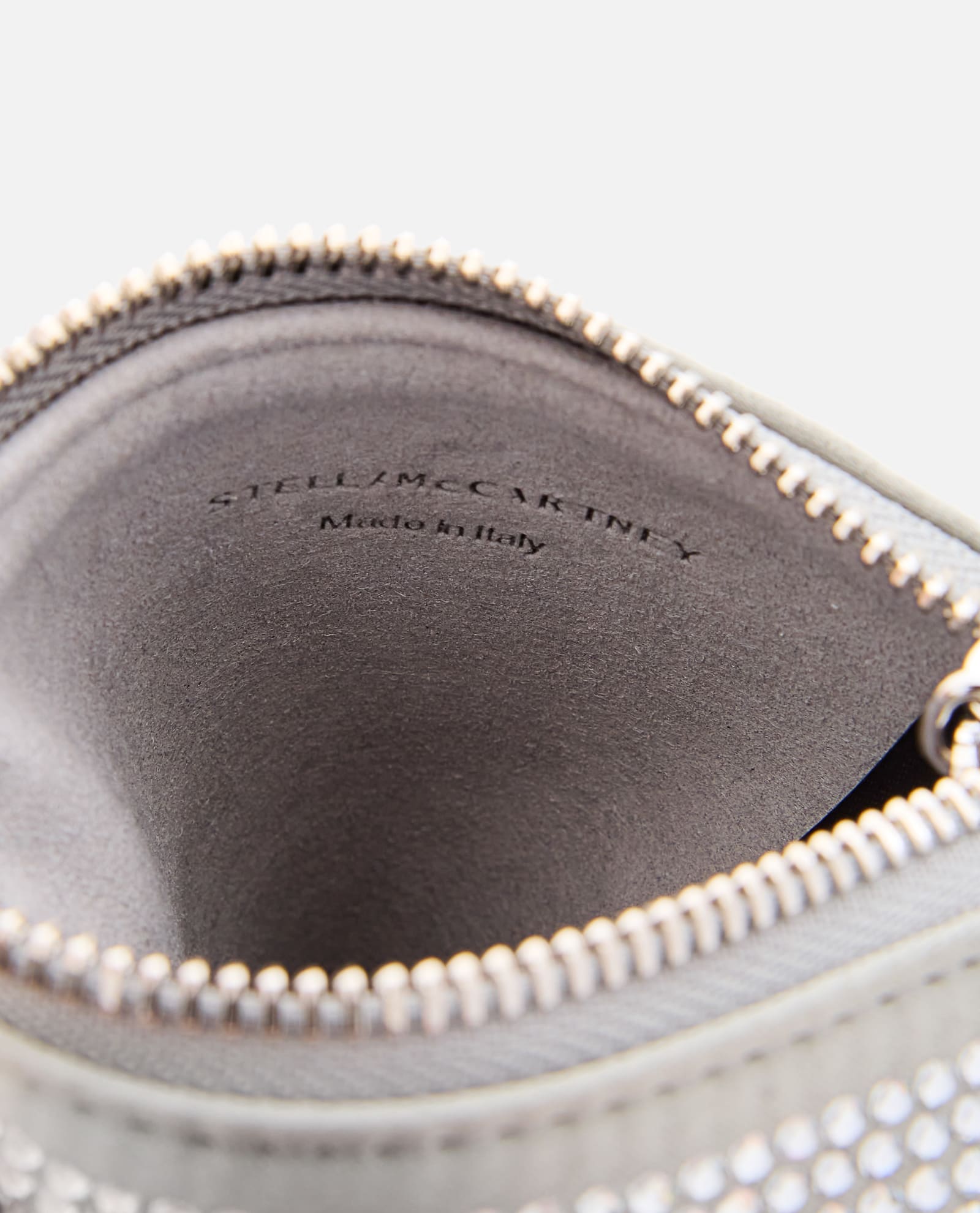 Shop Stella Mccartney Pouch All Over Crystal Hotfix In Silver