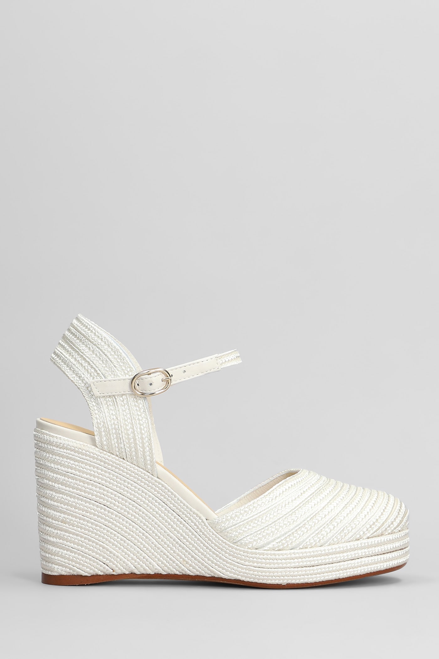 Castañer Carolyn-142 Wedges In White Fabric