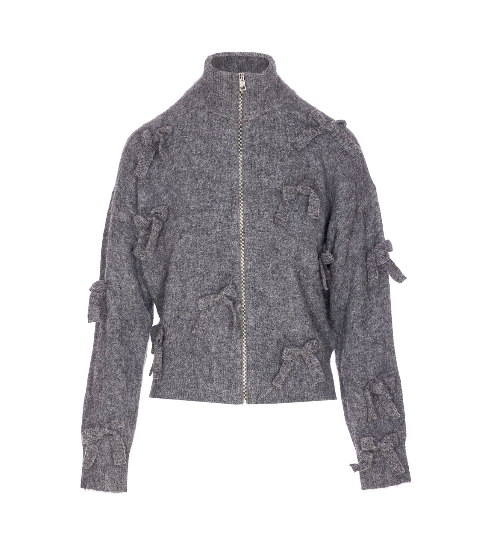 Aniye By Holly Knit Zip-up Casual Jacket In Gray