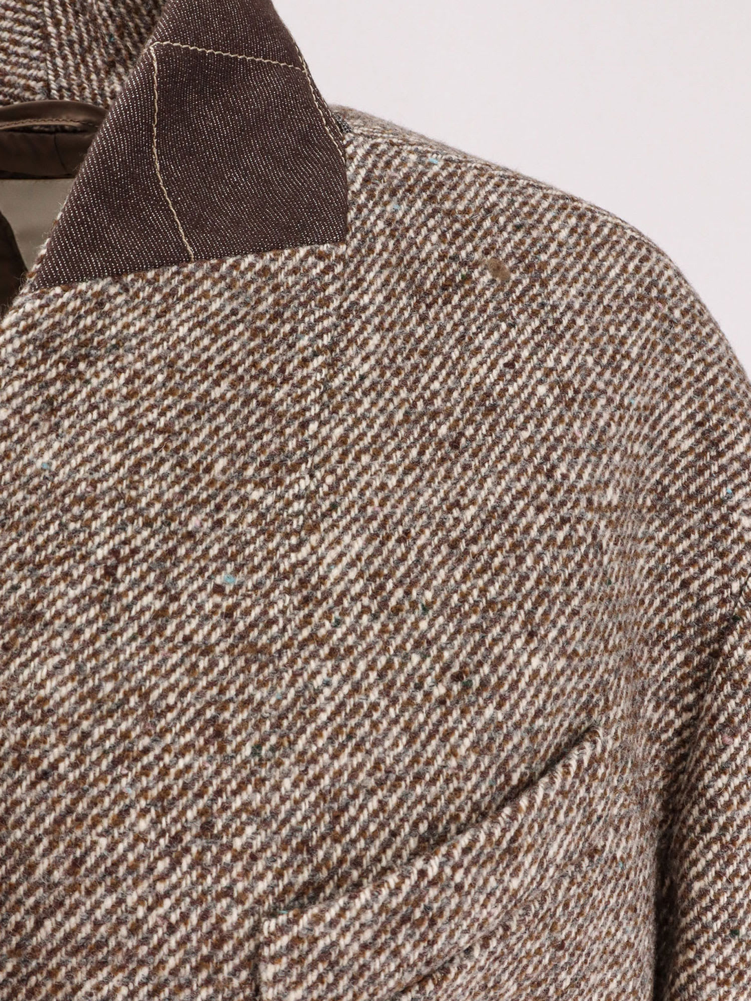 Brunello Cucinelli Padded Wool Blend Coat With Back Slit In Multi