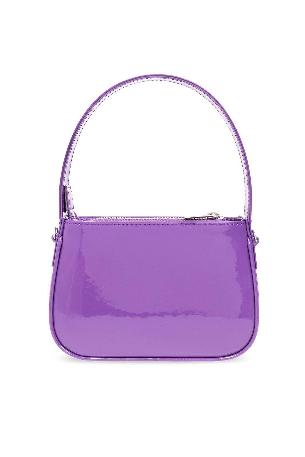 Shop Blumarine Logo Embellished Zipped Tote Bag In Ultraviolet