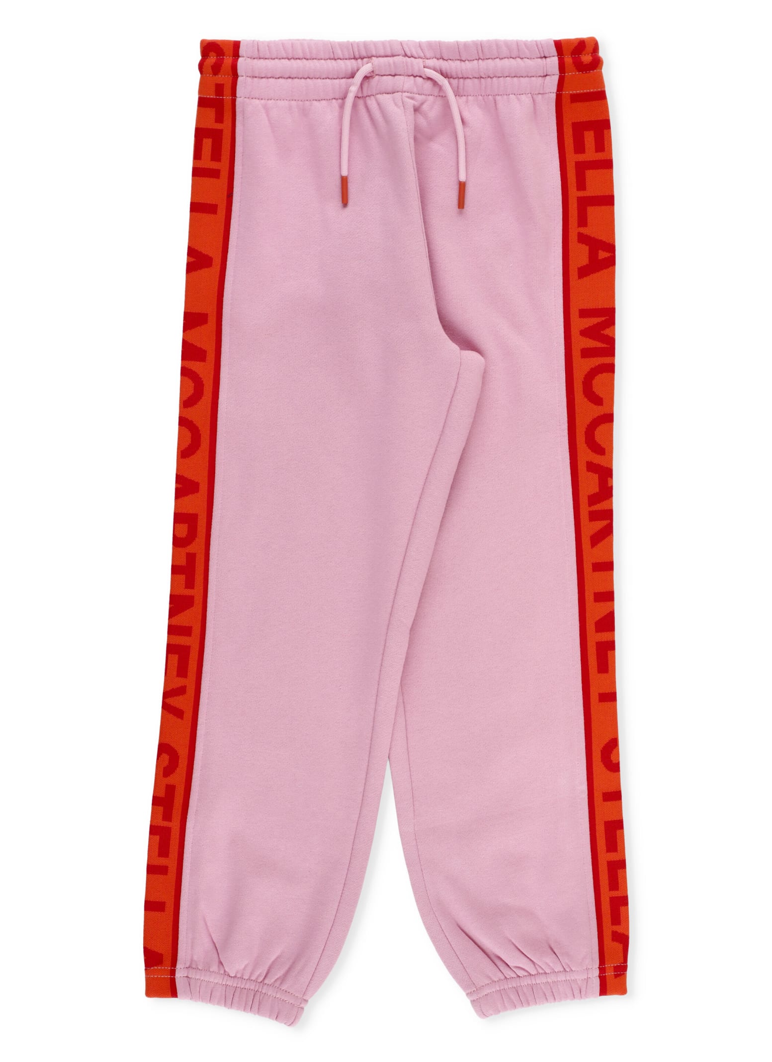 Stella Mccartney Kids' Sweatpants With Loged Bands In Pink