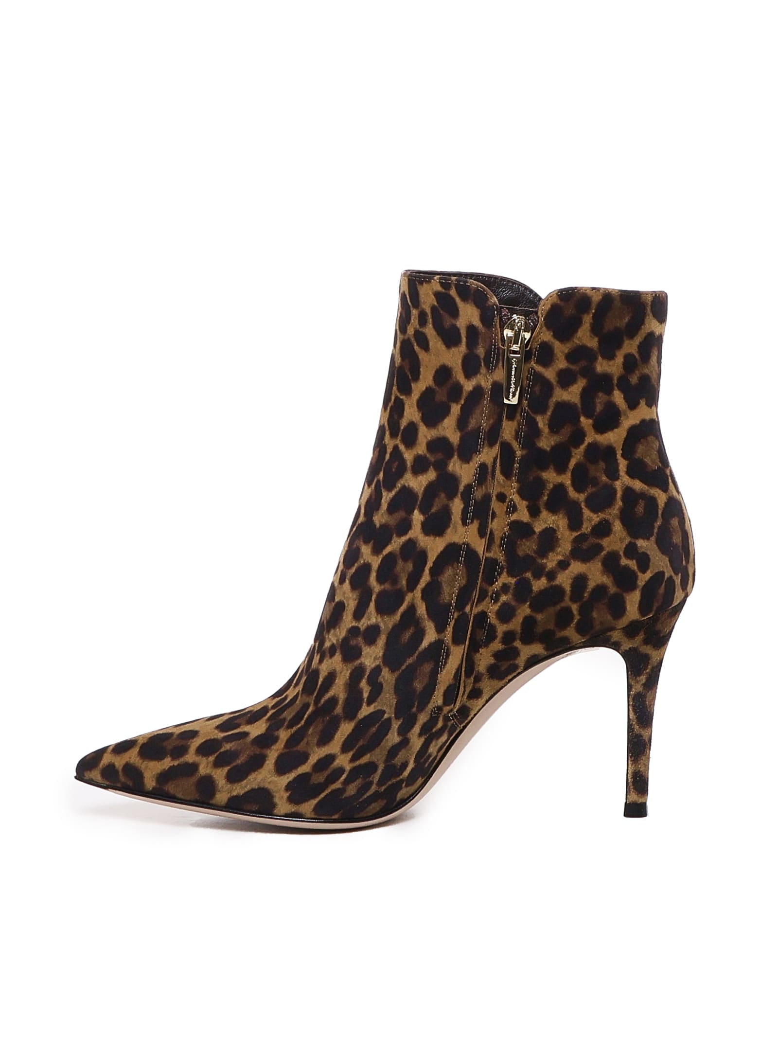 Shop Gianvito Rossi Levy 85 Ankle Boot In Leopard-print Suede In Allp