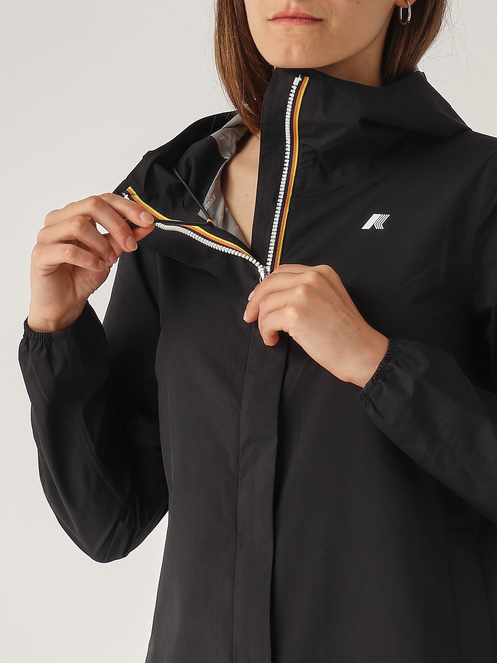 K-way Sophie Stretch Dot Jacket In Black