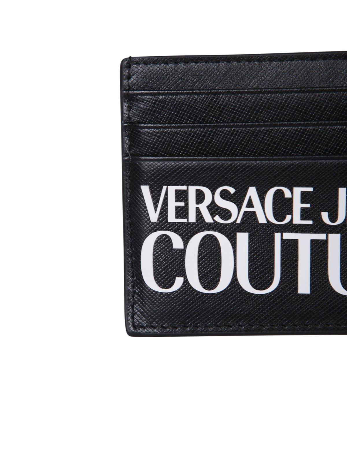 Shop Versace Jeans Couture Logo Printed Cardholder In Black
